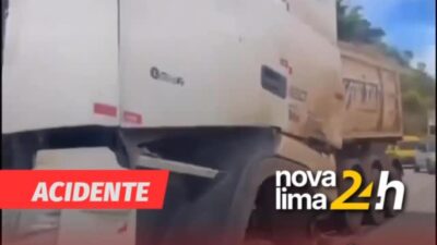 acidente envolvendo uma carreta e outros veículos acabou de acontecer na tarde desta segunda-feira, 25 de maio