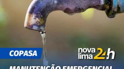 A Copasa informa que devido a uma manutenção operacional emergencial