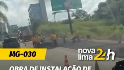 As obras para implantação de uma faixa de acostamento na MG-030 estão provocando lentidão no trânsito nesta quinta-feira.