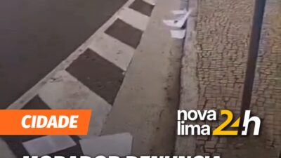Uma moradora denunciou o descarte irregular de lixo na rua Ministro Orozimbo Nonato, no bairro Vila da Serra