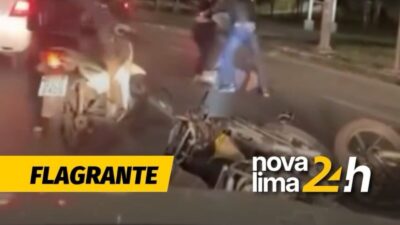 Trânsito virou cenário de confusão na Avenida Cristiano Machado, próximo a estação São Gabriel, em BH.