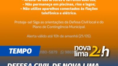 ALERTA DE TEMPESTADE: Defesa Civil emite aviso para Nova Lima com risco de granizo