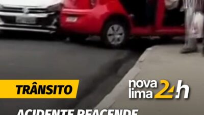 Um acidente envolvendo dois veículos foi registrado na tarde desta segunda-feira (18) na Praça Bernardino de Lima