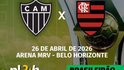 Atlético e Flamengo se enfrentam neste domingo (26/4), às 20h30, na Arena MRV, em Belo Horizonte
