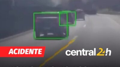 Imagens de circuito interno mostram momento em que caminhão atinge passarela na BR-381
