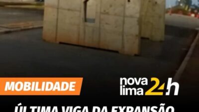 Última viga da expansão do viaduto do Trevo do Belvedere será instalada ainda neste domingo