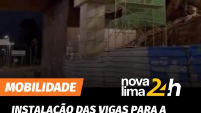 Instalação das vigas para a expansão do viaduto do Trevo do Belvedere é concluída com sucesso e trânsito será liberado nesta segunda (07)