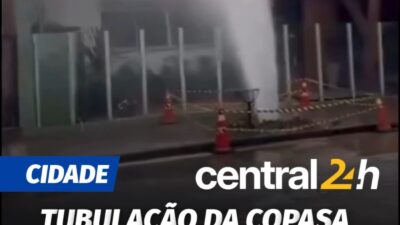 Tubulação da Copasa estoura na madrugada deste domingo (06), no Cidade Nova, em BH