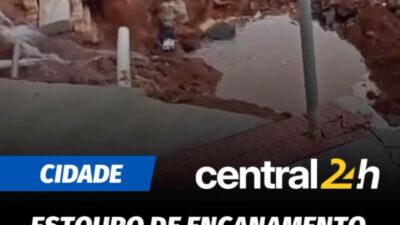 Um grave rompimento de tubulação na madrugada desta segunda-feira, feriado de 7 de Setembro