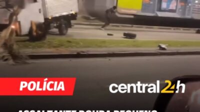 Assaltante rouba pequeno caminhão, bate veículo durante fuga e é contido por populares na Avenida Antônio Carlos, em BH